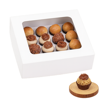Clear-Window Box for 25 Candies or Brigadeiros – With Removable Tray | Pack of 10 Units
